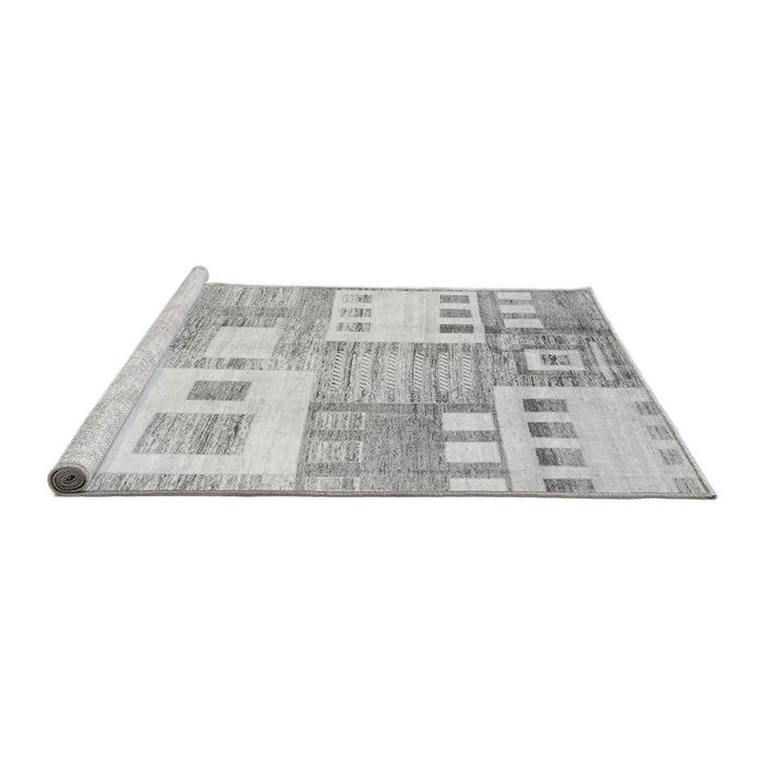 Sideview of Machine Washable Abstract Gray Modern Rug, wshabs3519gry