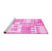 Sideview of Machine Washable Abstract Pink Modern Rug, wshabs3519pnk