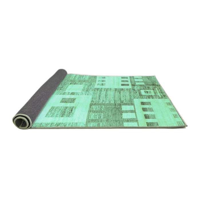 Sideview of Abstract Turquoise Modern Rug, abs3519turq