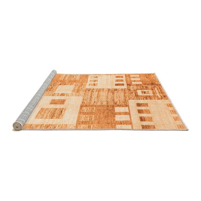 Sideview of Machine Washable Abstract Orange Modern Area Rugs, wshabs3519org