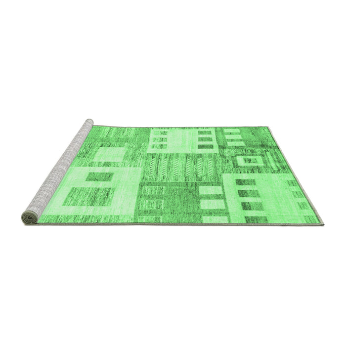 Sideview of Machine Washable Abstract Emerald Green Modern Area Rugs, wshabs3519emgrn