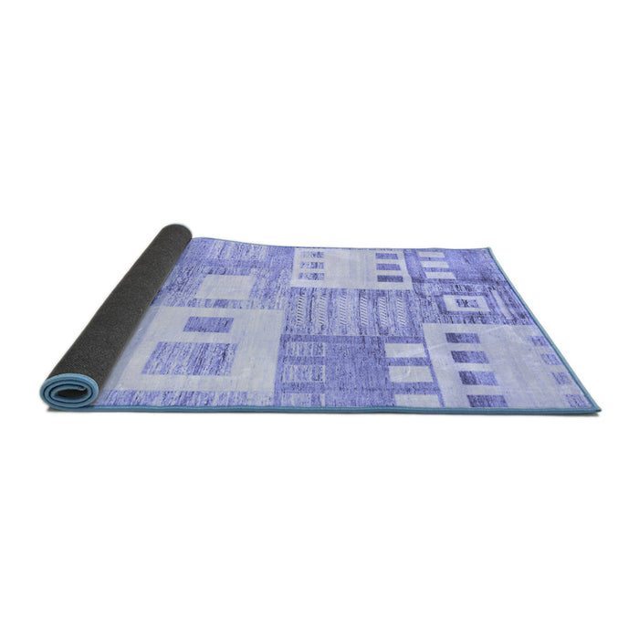 Sideview of Abstract Blue Modern Rug, abs3519blu