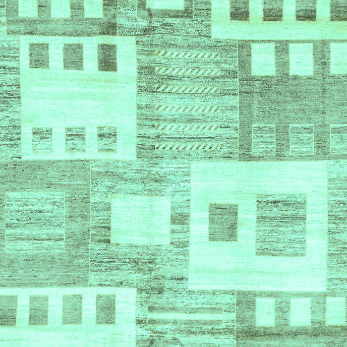 Machine Washable Abstract Turquoise Modern Area Rugs, wshabs3519turq