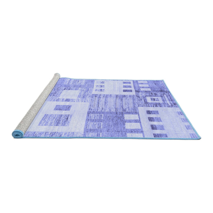 Sideview of Machine Washable Abstract Blue Modern Rug, wshabs3519blu
