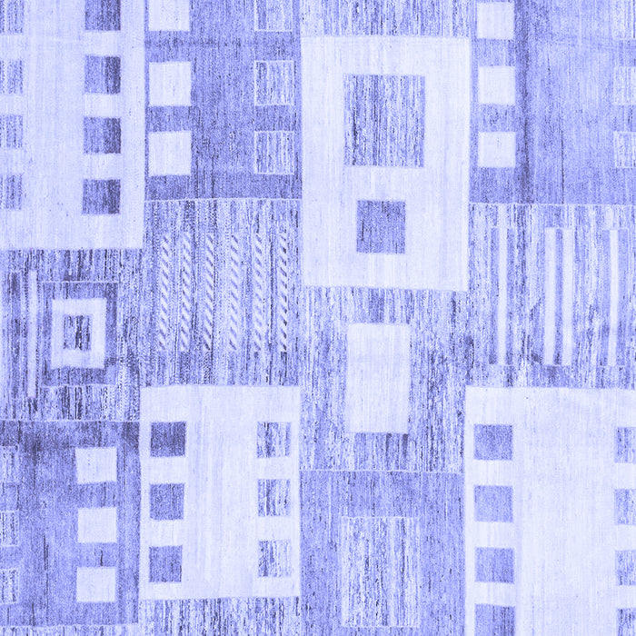 Square Abstract Blue Modern Rug, abs3519blu