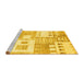 Sideview of Machine Washable Abstract Yellow Modern Rug, wshabs3519yw