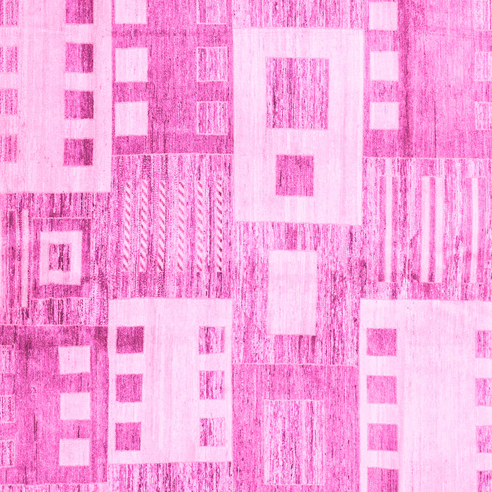 Square Machine Washable Abstract Pink Modern Rug, wshabs3519pnk