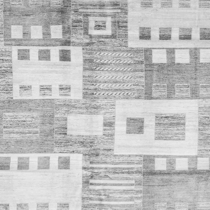 Square Abstract Gray Modern Rug, abs3519gry