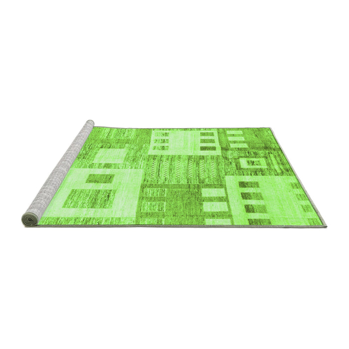 Sideview of Machine Washable Abstract Green Modern Area Rugs, wshabs3519grn