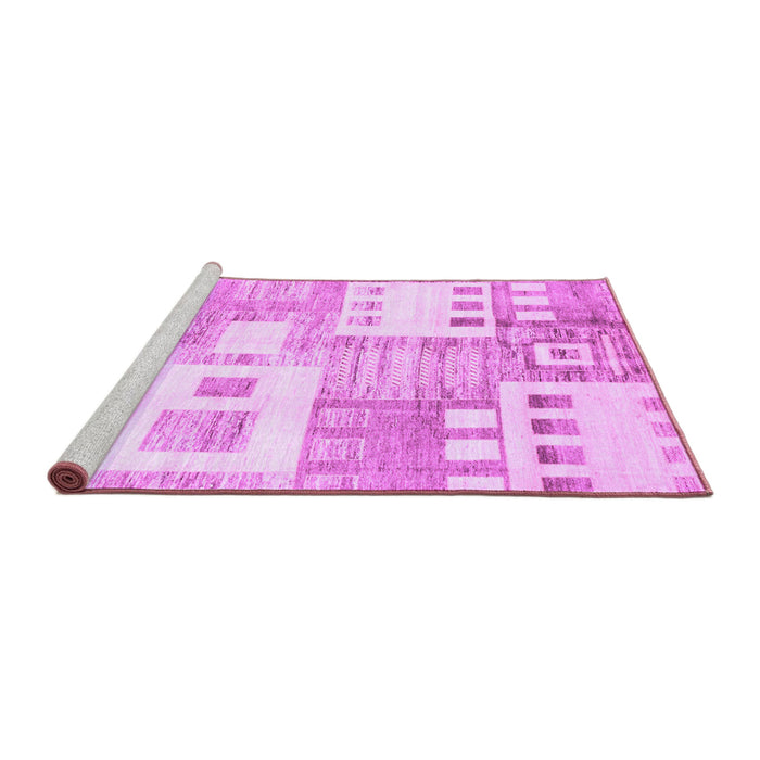 Sideview of Machine Washable Abstract Purple Modern Area Rugs, wshabs3519pur
