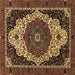 Square Machine Washable Abstract Brown Modern Rug, wshabs351brn