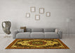 Machine Washable Abstract Yellow Modern Rug in a Living Room, wshabs351yw