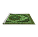 Sideview of Machine Washable Abstract Green Modern Area Rugs, wshabs351grn