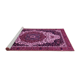 Sideview of Machine Washable Abstract Pink Modern Rug, wshabs351pnk
