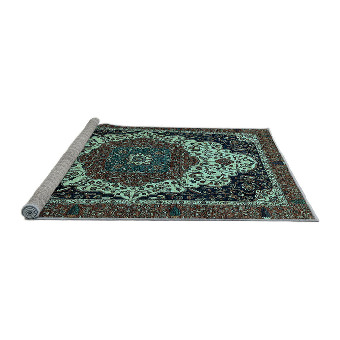 Sideview of Machine Washable Abstract Light Blue Modern Rug, wshabs351lblu