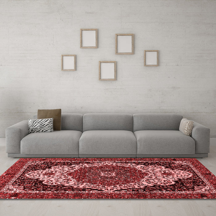 Modern Red Washable Rugs