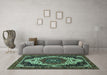 Machine Washable Abstract Turquoise Modern Area Rugs in a Living Room,, wshabs351turq