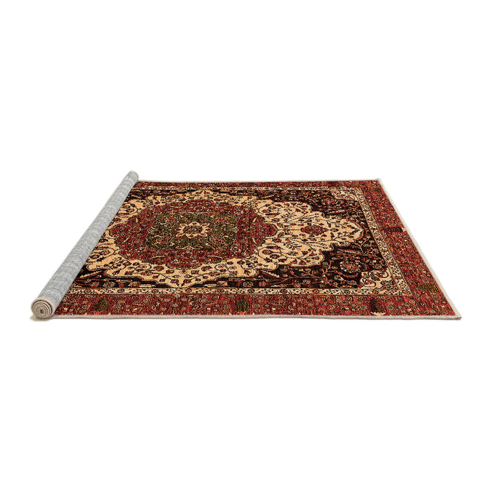 Sideview of Machine Washable Abstract Orange Modern Area Rugs, wshabs351org