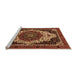 Sideview of Machine Washable Abstract Orange Modern Area Rugs, wshabs351org