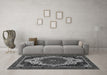 Machine Washable Abstract Gray Modern Rug in a Living Room,, wshabs351gry