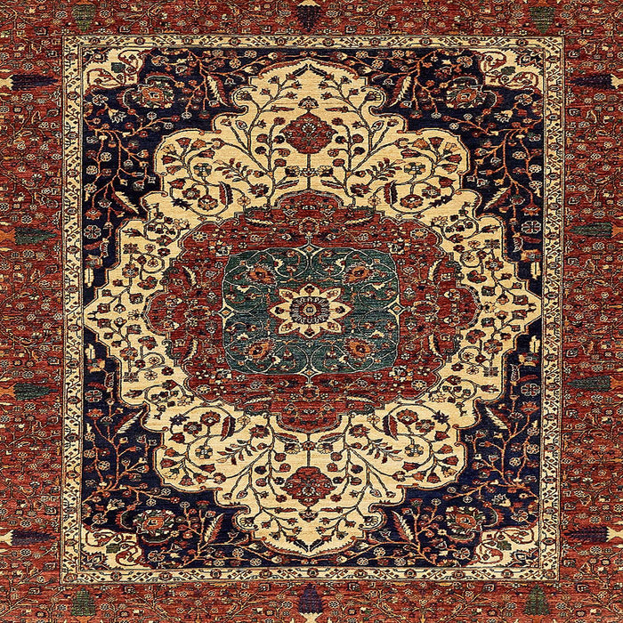 Square Abstract Red Modern Rug, abs351