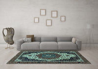 Machine Washable Abstract Light Blue Modern Rug, wshabs351lblu