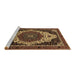 Sideview of Machine Washable Abstract Brown Modern Rug, wshabs351brn