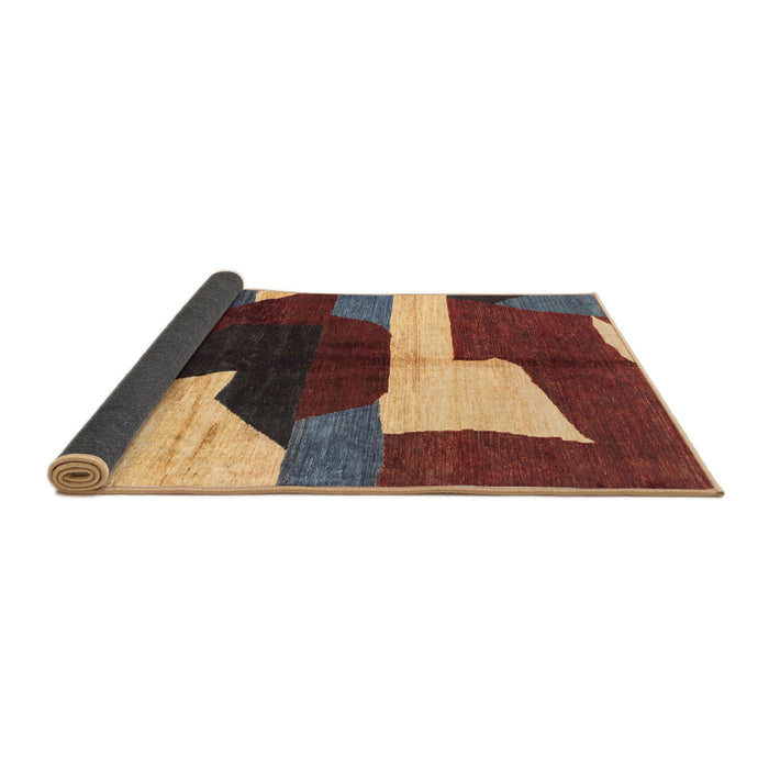 Sideview of Abstract Saffron Red Modern Rug, abs3520
