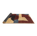 Sideview of Abstract Saffron Red Modern Rug, abs3520