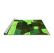 Sideview of Machine Washable Abstract Green Modern Area Rugs, wshabs3520grn