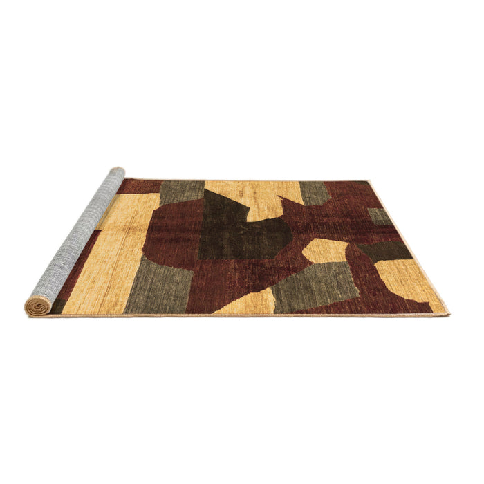 Sideview of Machine Washable Abstract Brown Modern Rug, wshabs3520brn