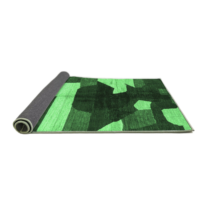 Sideview of Abstract Emerald Green Modern Rug, abs3520emgrn