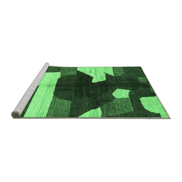 Sideview of Machine Washable Abstract Emerald Green Modern Area Rugs, wshabs3520emgrn