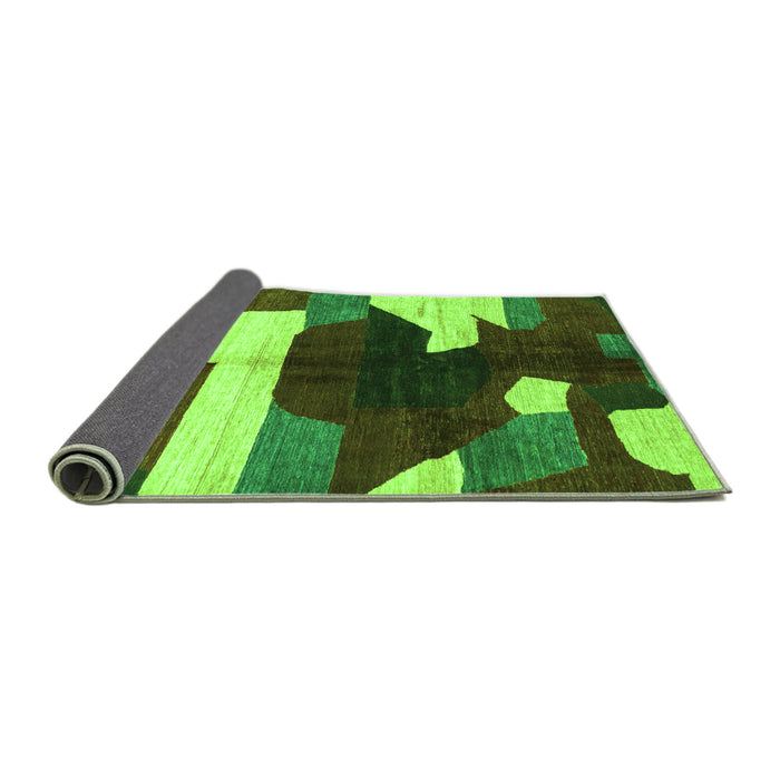 Sideview of Abstract Green Modern Rug, abs3520grn