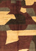 Machine Washable Abstract Brown Modern Rug, wshabs3520brn