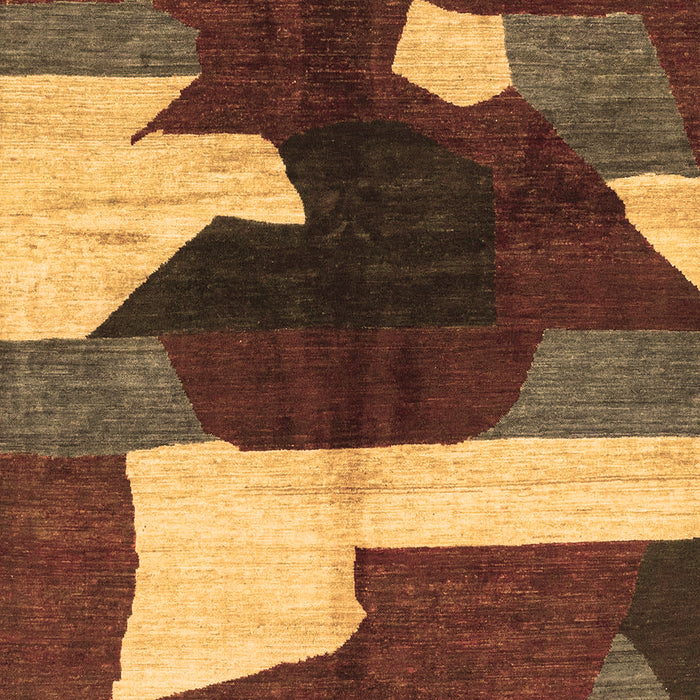 Machine Washable Abstract Brown Modern Rug, wshabs3520brn