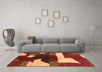 Machine Washable Abstract Orange Modern Rug, wshabs3520org