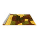 Sideview of Machine Washable Abstract Yellow Modern Rug, wshabs3520yw