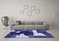 Machine Washable Abstract Blue Modern Rug, wshabs3520blu