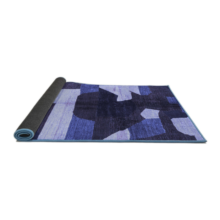 Sideview of Abstract Blue Modern Rug, abs3520blu