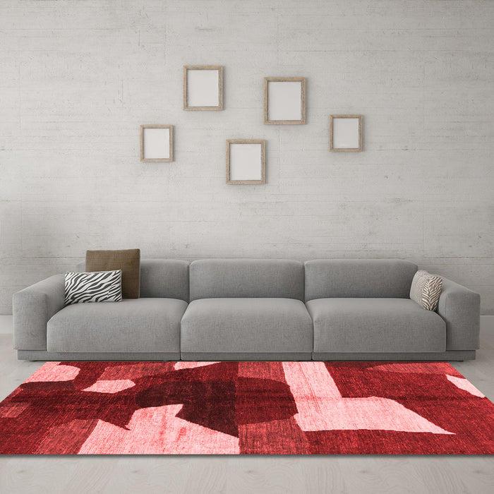 Modern Red Washable Rugs