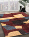 Abstract Saffron Red Modern Rug in Family Room, abs3520