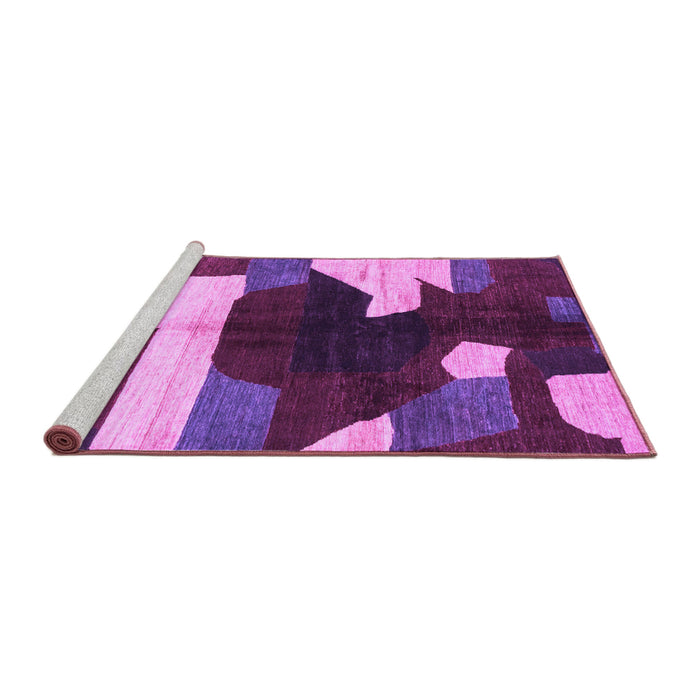 Sideview of Machine Washable Abstract Purple Modern Area Rugs, wshabs3520pur