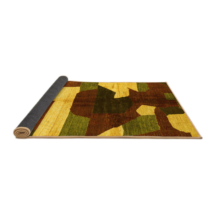 Sideview of Abstract Yellow Modern Rug, abs3520yw