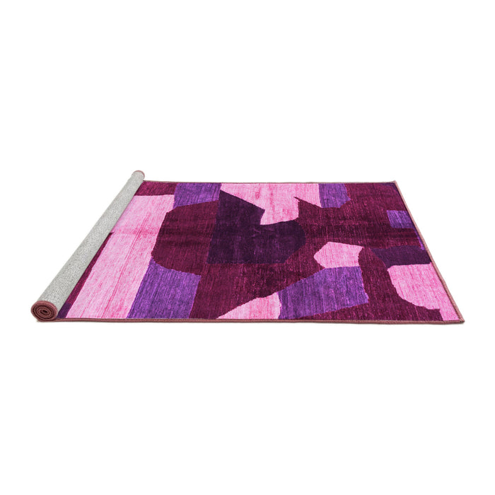 Sideview of Machine Washable Abstract Pink Modern Rug, wshabs3520pnk