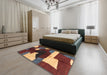 Abstract Saffron Red Modern Rug in a Bedroom, abs3520