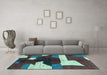 Machine Washable Abstract Light Blue Modern Rug in a Living Room, wshabs3520lblu