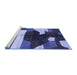 Sideview of Machine Washable Abstract Blue Modern Rug, wshabs3520blu