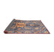 Sideview of Abstract Rosy Purple Modern Rug, abs3521