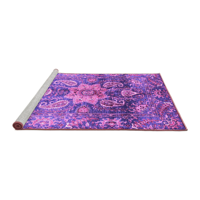 Sideview of Machine Washable Abstract Purple Modern Area Rugs, wshabs3521pur